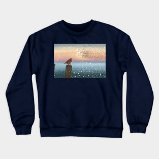 The Redwing's first snow of winter Crewneck Sweatshirt